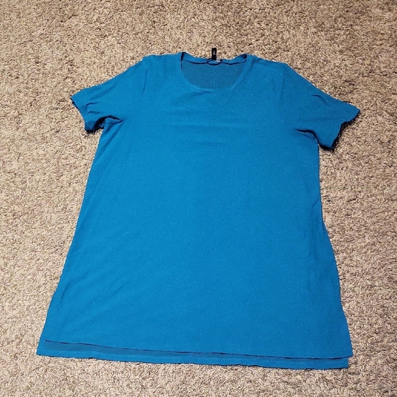Eileen Fisher Tops - Eileen Fisher Tunic Top Teal XL Longline Career Classic Short Sleeve Transitiona